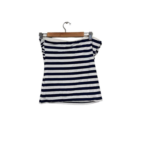 WHBM Blue and White Striped Top Removable Straps Size Small NWT - Picture 2 of 8